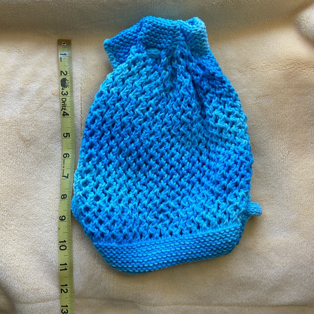 Hand Knit Drawstring Mini Backpack - image 6